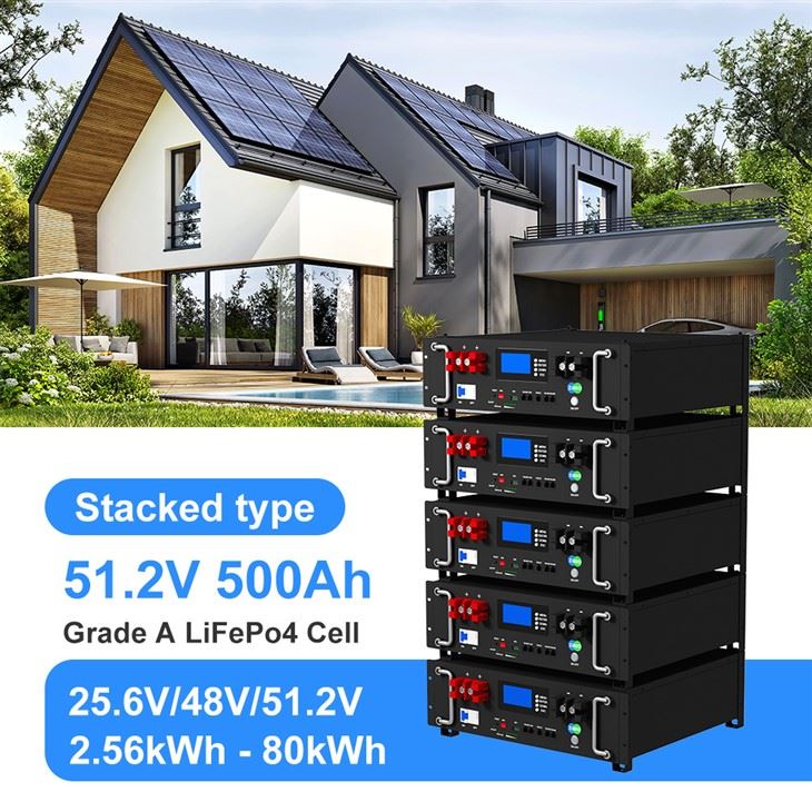 Solar Lithium Battery Pack 51.2V 500Ah 25kwh Server Rack Batteries